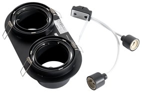 Faretto da incasso rotondo nero GU10 70 mm orientabile 2 luci - Installa