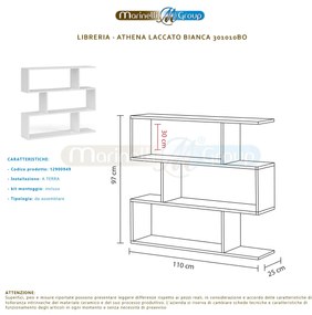 Libreria bassa bianca lucida 301012BO