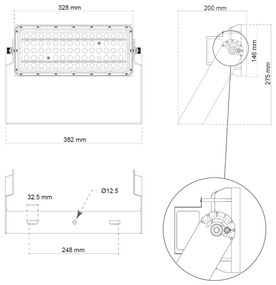 Faro Modulare LED 200W IP66 167lm/W No Flickering con driver Philips Colore Bianco Naturale 4.000K