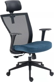 Sedia da ufficio Q-328H blu e nera – 62x48x97 cm