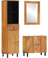 Set Mobili da Bagno 3pz in Legno Massello di Acaciacod mxl 113034