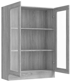 Mobile vetrina grigio sonoma 82,5x30,5x115 cm legno multistrato