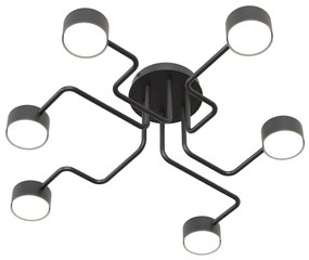 Lampada da soffitto in acciaio KURAGE 6 nera 6xGX53