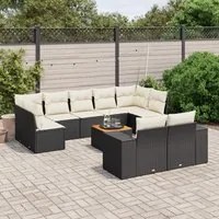 Set Divani da Giardino 10pz con Cuscini in Polyrattan Nerocod mxl 114847