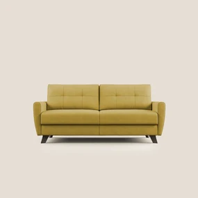 Callisto Divano letto matrimoniale in tessuto morbido impermeabile T02 giallo 188 cm (mat. 140x197)