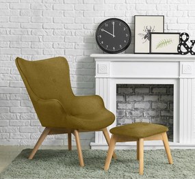 Poltrona con poggiapiedi verde Niko – Ropez