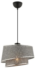 Lampada a sospensione con cavo BARETTE 1xE27/60W/230V grigio/cromo lucido