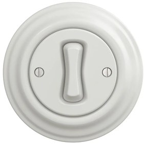 Kliklap - Interruttore per scale in stile retrò con cornice n. 6, bianco