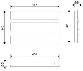 Aqualine - Portasciugamani elettrico ELVIS 50W/230V 34,2 cm bianco destra