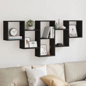Scaffale A Parete Nero 159x18x66 Cm İn Truciolato /