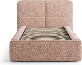 Letto singolo imbottito rosa con contenitore con rete inclusa 90x200 cm Darren – Micadoni