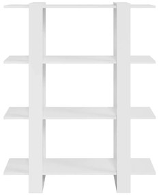 Libreria/divisorio bianco lucido 100x30x123,5 cm