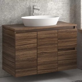 Mobile bagno 100cm sospeso con due cassetti e due ante TOD-100PS - KAMALU