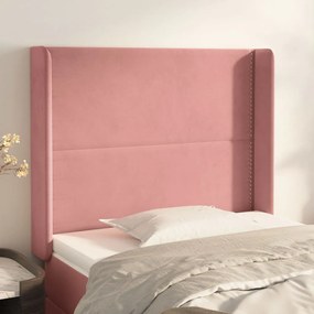 Testiera Ad Orecchio Nera 83x16x118/128 Cm İn Velluto /
