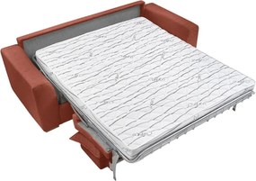 Divano color mattone allungabile con rivestimento in velluto a coste 225 cm Augustin – Bobochic Paris