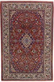 Kashan Tappeto 140 x 210 Rosso (Iran) Annodato A Mano