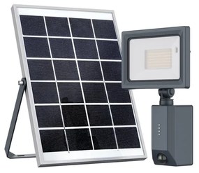 Proiettore solare Yonkers nero IP54 2000 Lumen ad intensità regolabile INSPIRE
