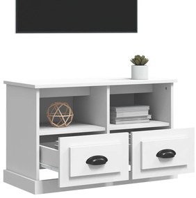 Mobile Porta TV Bianco 80x35x50 cm in Legno Multistrato