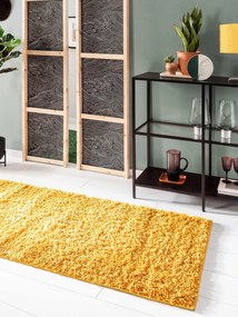 benuta Basic Tappeto a pelo lungo Soho Giallo 60x120 cm - Tappeto design moderno soggiorno