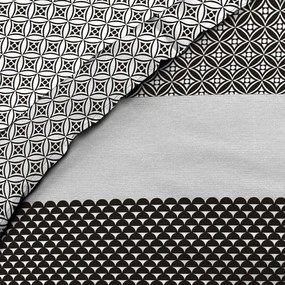 Set copripiumino e federa bianco e nero in cotone per letto matrimoniale ed esteso con lenzuolo incluso/6 pezzi 240x220 cm Meiko – douceur d'intérieur