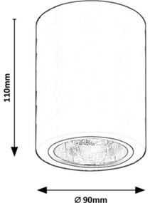 Rabalux 2055 - Faretto KOBALD 1xE27/25W/230V nero