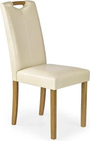 Sedia Caro in ecopelle crema faggio
