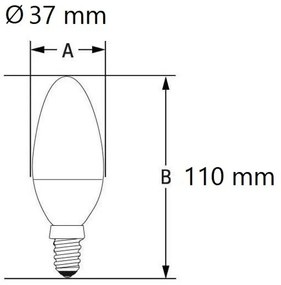 Lampada LED E14 45W a Candela - 110lm/W Colore Bianco Naturale 4.000K