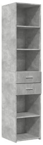 Credenza grigio cemento 40x42,5x185 cm in legno multistrato