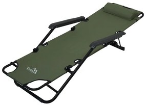 Sedia pieghevole regolabile verde/nera