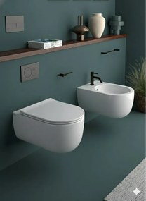 Bidet sospeso bianco opaco best OLYMPIA CERAMICA L 36 x H 27 x P 53 cm, con fissaggi inclusi