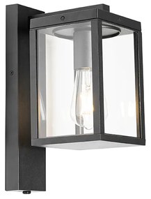 Lanterna da parete per esterni nera IP44 con sensore crepuscolare - Charlois
