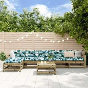 Set salotto da giardino 7 pz in legno impregnato di pino