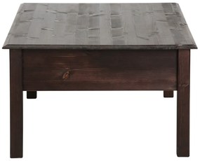 Tavolino in pino massiccio marrone scuro con 2 cassetti Linda - Støraa