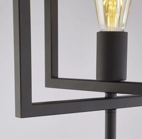 Piantana Industrial-Nordico Plaza Acciaio Nero 1 Luce E27