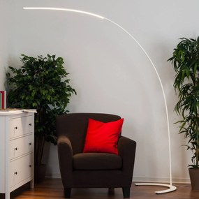 Lindby Danua - lampada LED da terra bianca minimalista