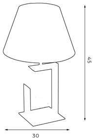 Lampada da tavolo 1xE27/60W/230V 45 cm blu/oro