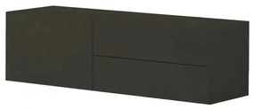 Mobile TV moderno con 1 anta e 2 cassetti, design METIS antracite laccato