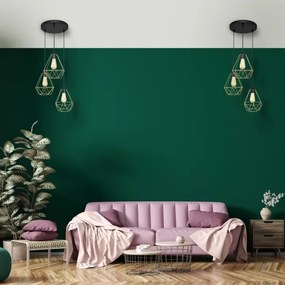 Lampadario a sospensione con filo KARO 3xE27/15W/230V oro/nero