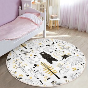 Tappeto per bambini giallo e bianco ø 120 cm Comfort - Mila Home
