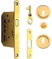 kit x porte scorrevole con coppia nicchie tonda con chiave oro-lucido cod:ferx.8503.stock