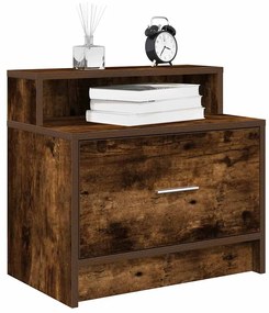 Comodino Con Cassetto Rovere Fumo 51x31x47 Cm /