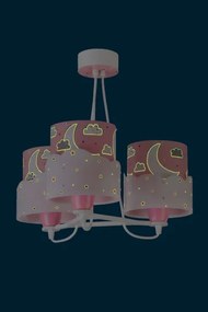 Dalber 61237S - Lampadario per bambini MOON 3xE27/60W/230V