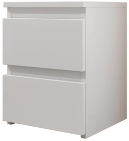 Comodino MALWA 40x30 cm bianco lucido