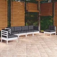 Set Divani da Giardino 6 pz con Cuscini in Massello di Pino cod mxl 44432