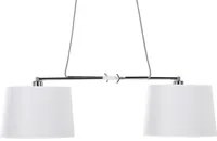 Lampadario a 2 Luci Bianco con Struttura in Metallo luce a sospensione stile moderno