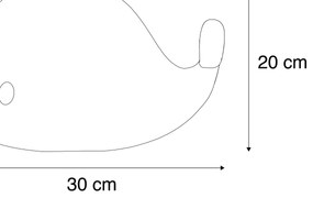 Lampada da tavolo bianca 30 cm con LED dimmerabile IP54 ricaricabile - Baby Whale