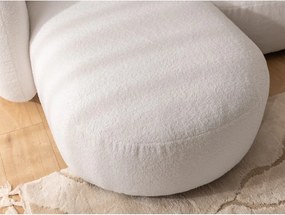 Divano angolare color crema (con penisola a sinistra/con chaise lounge) con rivestimento in bouclé Orbit – Ropez