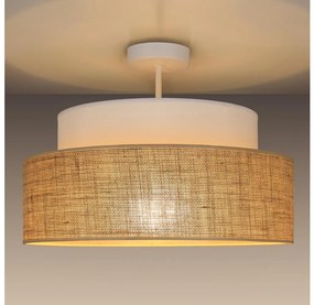 Lampadario a plafone BOHO 1xE27/60W/230V diametro 40 cm bianco/beige