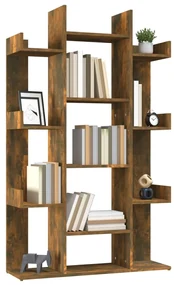 Libreria rovere fumo 86x25,5x140 cm in legno multistrato