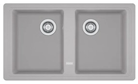 Lavello integrato 2 vasche FRANKE Boston alluminio L 50 x L 86 cm argento